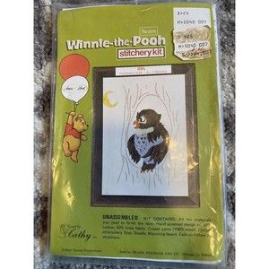 Vintage Disney Winnie the Pooh Owl Crewel Stitchery Kit 5"x7" Sears Unopened